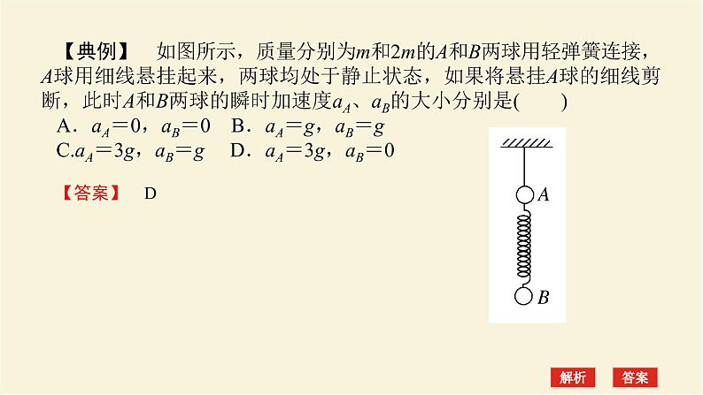 新人教版高中物理必修第一册第四章运动和力的关系素养提升12牛顿第二定律的瞬时性课件第4页