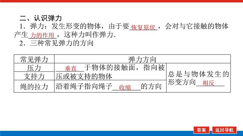 教科版高中物理必修第一册第三章相互作用导学案+课件05