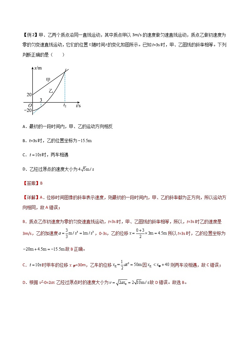 专题06 运动学图像-2023届高三物理二轮复习多维度导学与分层专练03