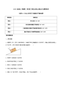 专题10 共点力作用下的静态平衡问题-2023届高三物理二轮复习重点热点难点专题特训