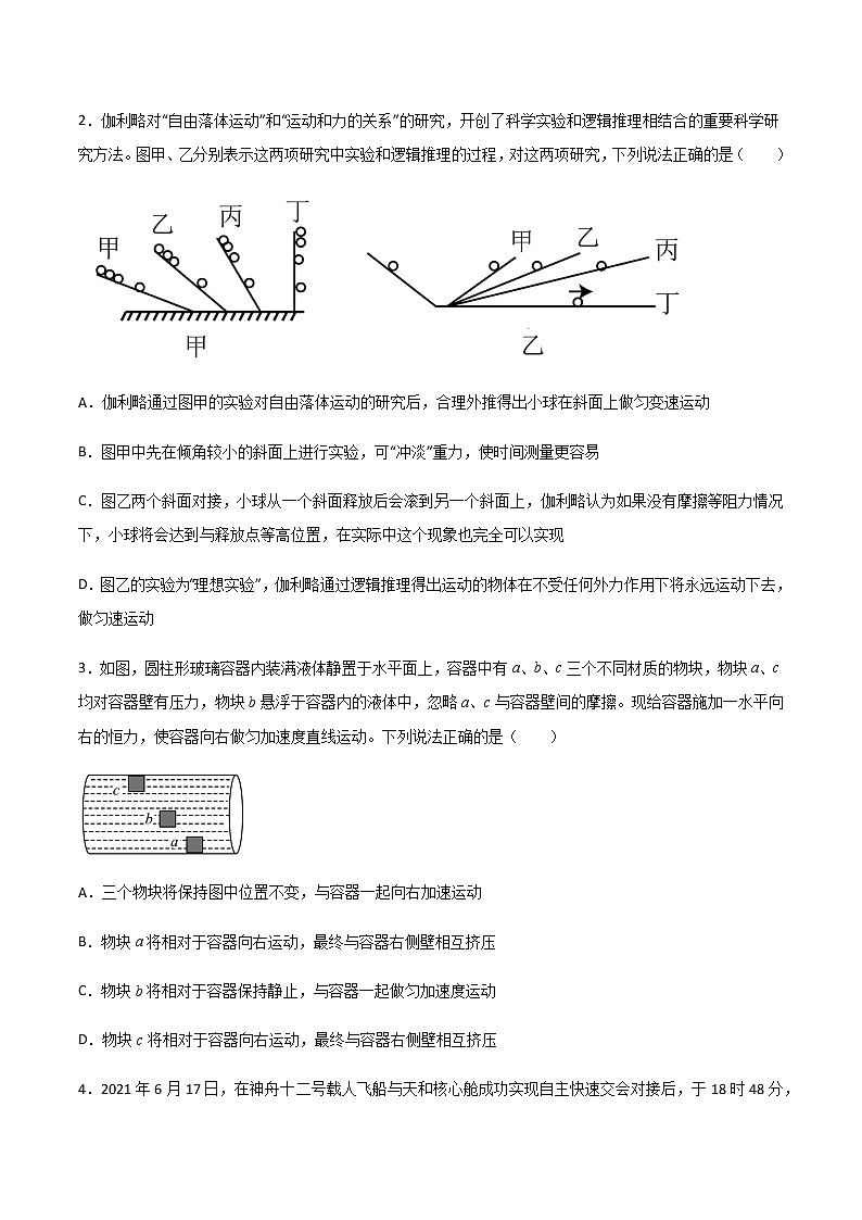专题14 牛顿三大定律、牛顿第二定律的瞬时性问题（原卷版）第2页