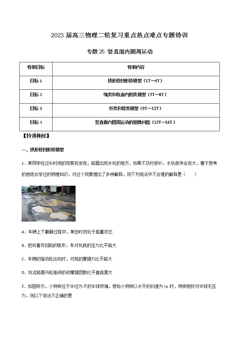 专题25 竖直面内圆周运动（原卷版）第1页