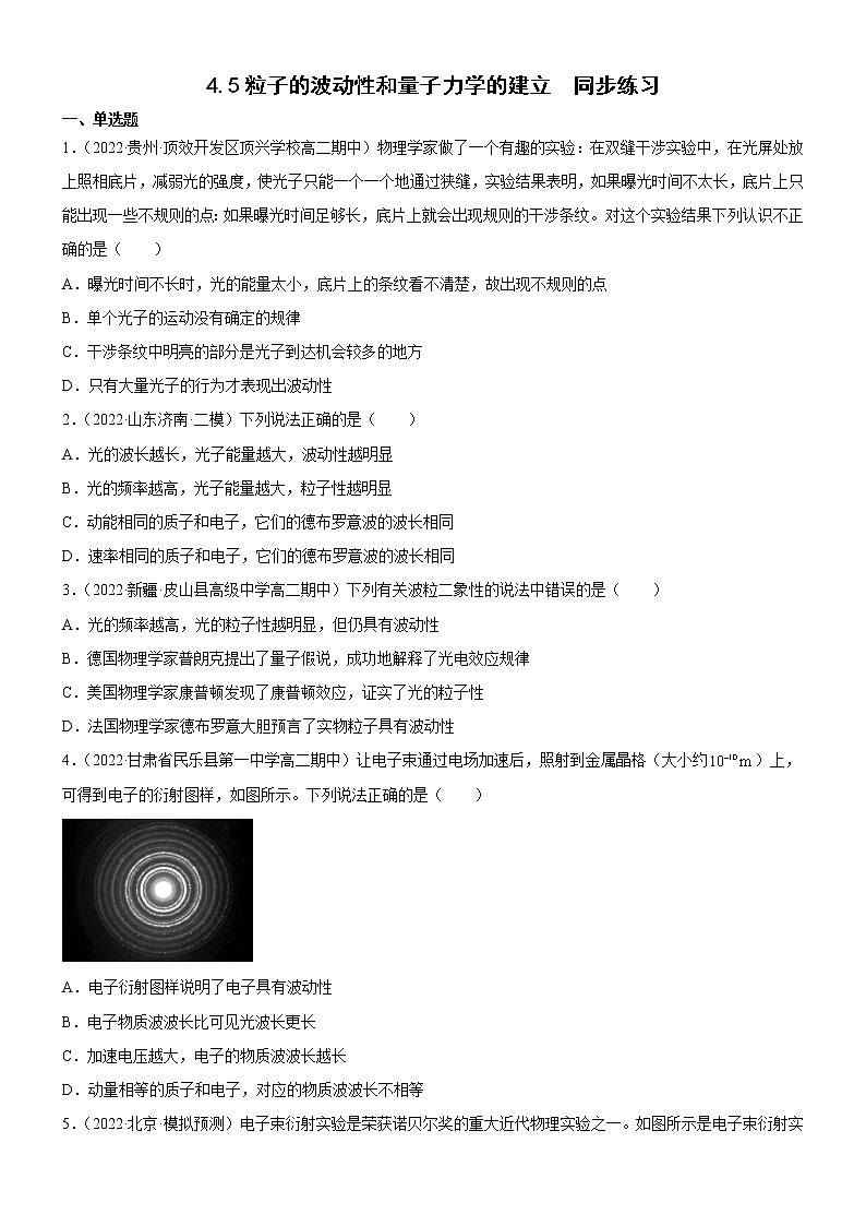 4.5粒子的波动性和量子力学的建立(原卷版)第1页