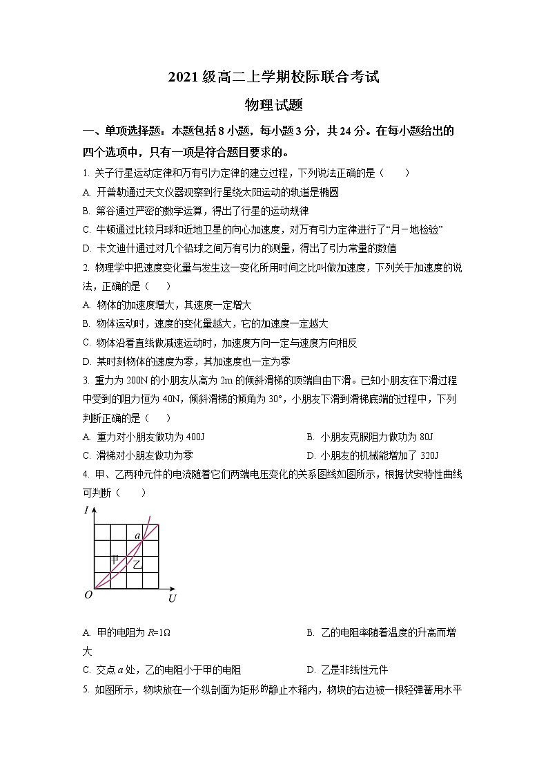 2023日照高二上学期8月校际联考物理试题含解析01