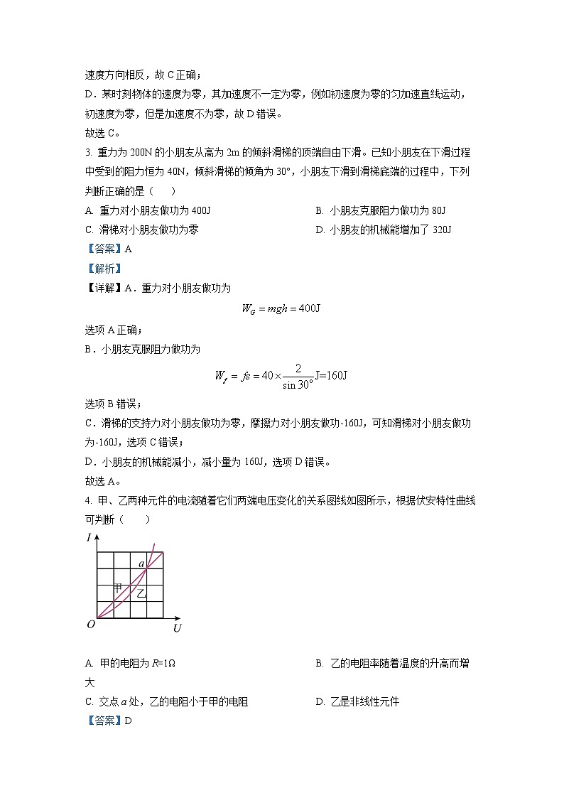 2023日照高二上学期8月校际联考物理试题含解析02