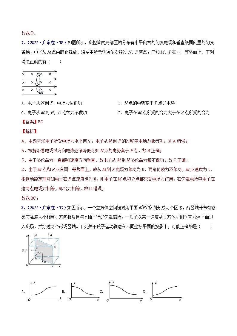 （2020-2022）三年高考物理真题分项汇编（全国通用）专题10 磁场 Word版含解析02