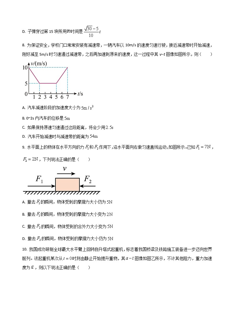 2023届黑龙江省哈尔滨市第三中学高三上学期第一次验收考试（9月） 物理（word版）03
