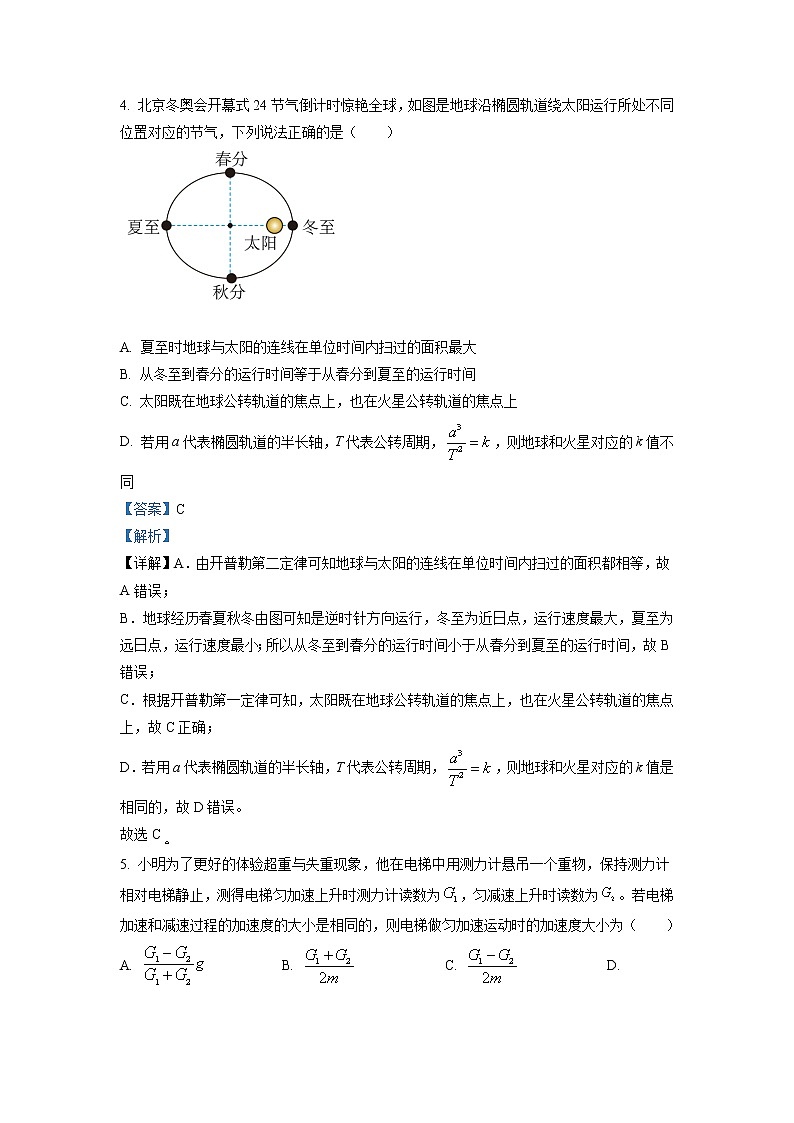 2022-2023学年湖北省孝感市新高考联考协作体高二上学期9月联考物理试题（解析版）03