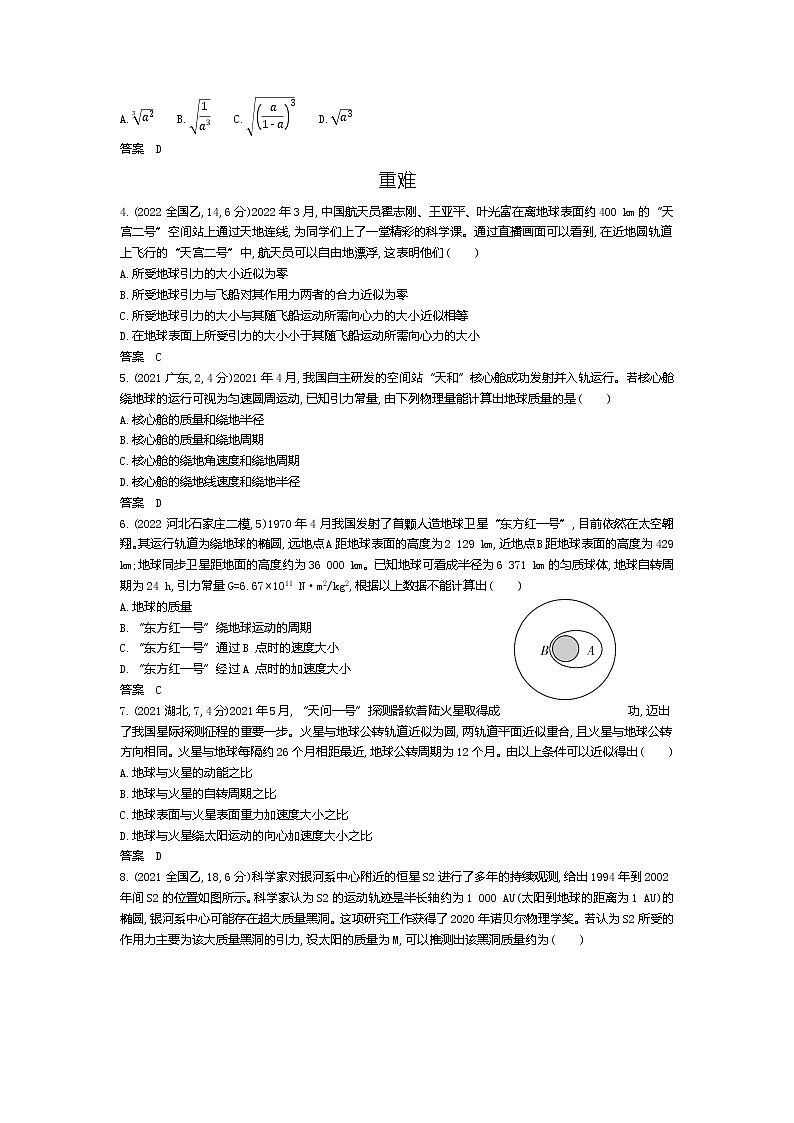 高考1_专题五 万有引力定律（试题word版）02