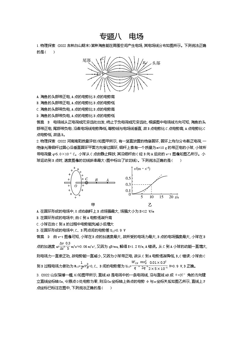 高考_专题八 电场（资料包word版）试卷01