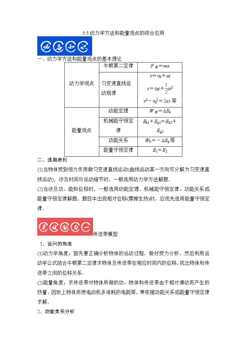 5.5动力学方法和能量观点的综合应用（原卷版）第1页