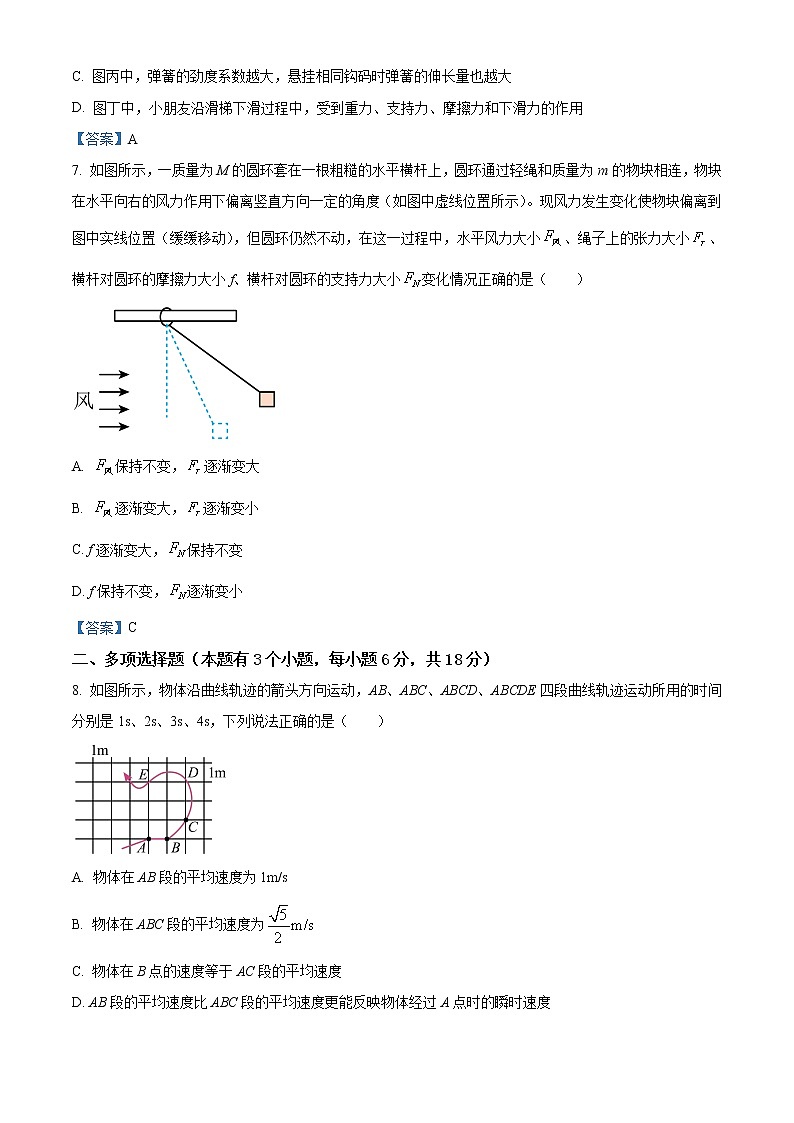 2023石家庄元氏县四中高一上学期入学摸底考试物理试题含答案（A）第3页