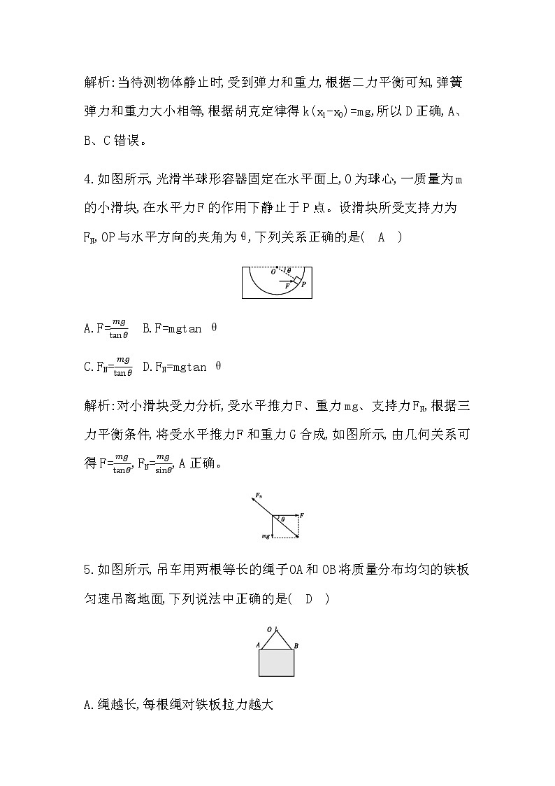人教版高中物理必修第一册《相互作用—力》检测试题含答案第3页