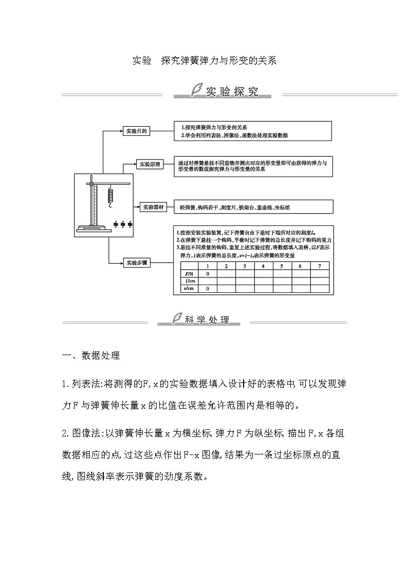 教科版高中物理必修第一册第三章相互作用课时学案01