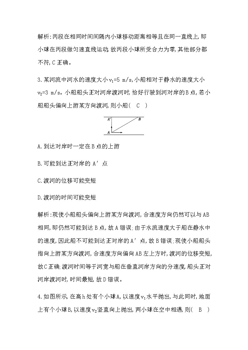 人教版高中物理必修第二册《抛体运动》检测试题含答案02