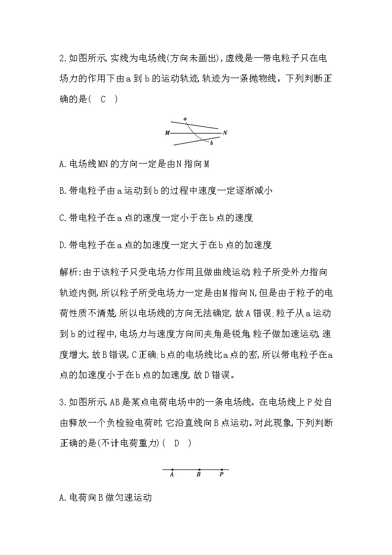 专题探究一　电场力的性质第2页