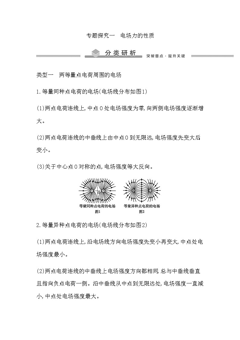 专题探究一　电场力的性质第1页