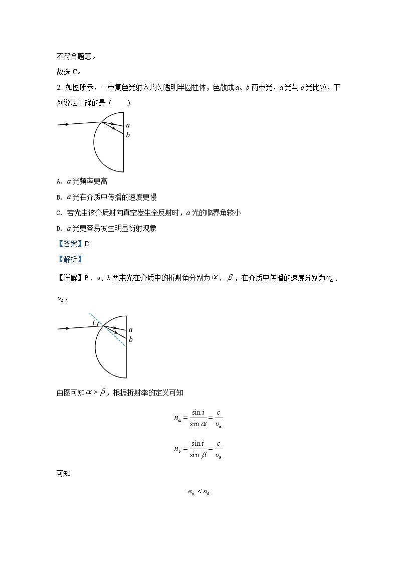 湖北省高中名校联盟2023届高三第一次联合测评物理试题（Word版附答案）第2页