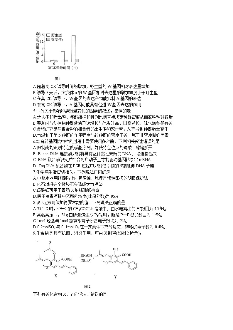 云南师范大学附属中学2023届高三上学期高考适应性月考卷（二）理综试题（Word版附解析）02