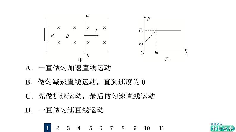 鲁科版高考物理一轮总复习专题提分训练8电磁感应中的动力学问题、能量问题、动量问题课件03