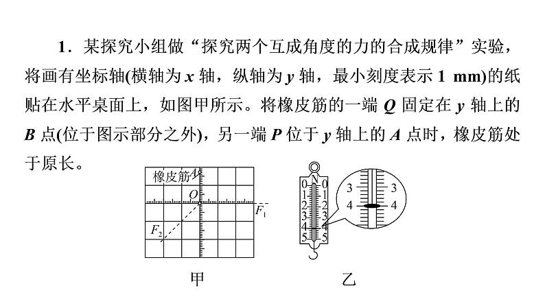 鲁科版高考物理一轮总复习实验3探究两个互成角度的力的合成规律习题课件02