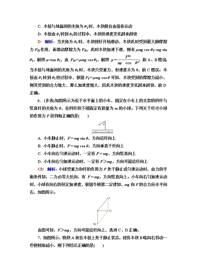 人教版高考物理一轮总复习课时质量评价3重力、弹力、摩擦力含答案第3页