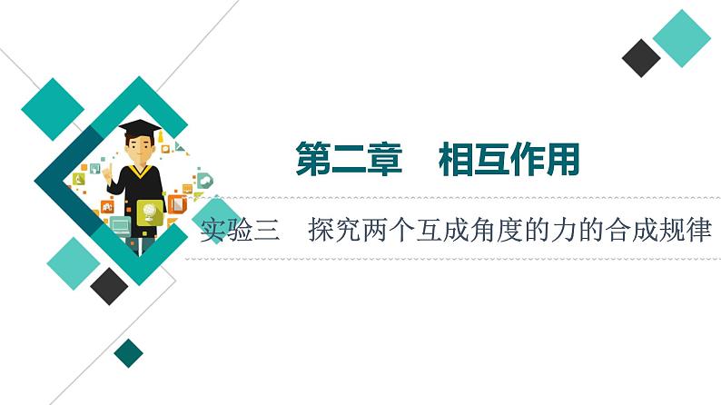 人教版高考物理一轮总复习第2章实验3探究两个互成角度的力的合成规律课件01