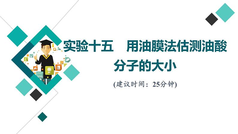 人教版高考物理一轮总复习实验15用油膜法估测油酸分子的大小习题课件01