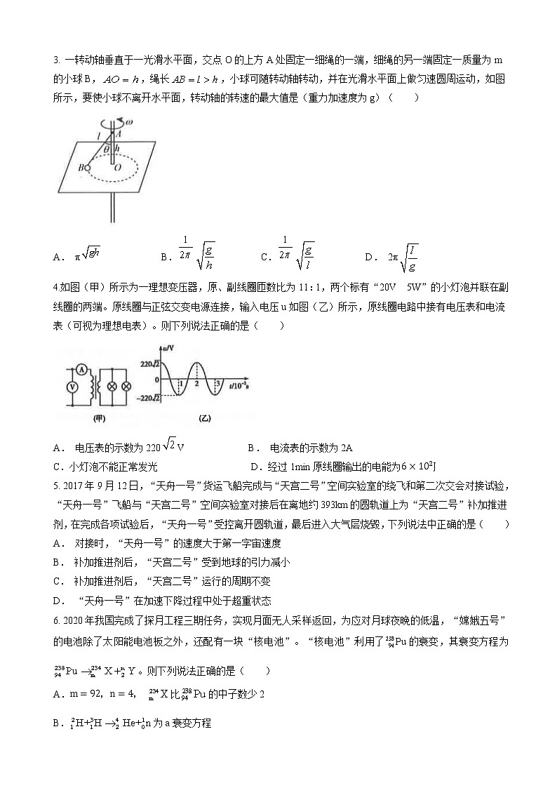 2021-2022学年海南省中部六市县高三下学期5月高考模拟考试物理试题（word版）第2页