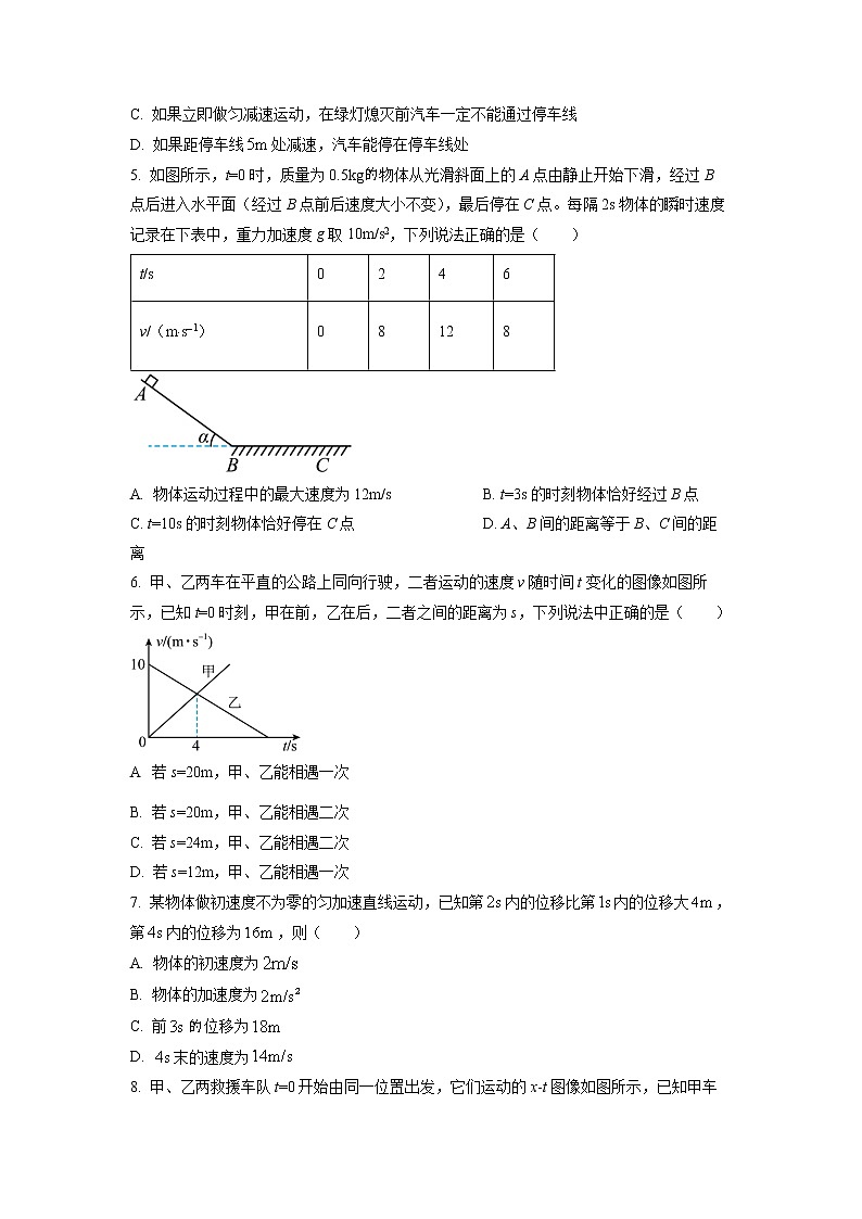 江西省赣州市赣县第三中学2022-2023学年高一上学期强化训练物理试题（A1）（原卷版）第2页