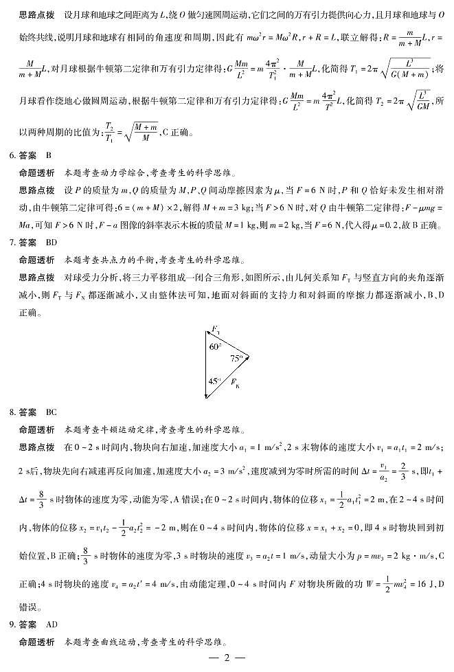 2023届河南省天一大联考高三毕业班阶段性测试（二）物理试卷 PDF版02