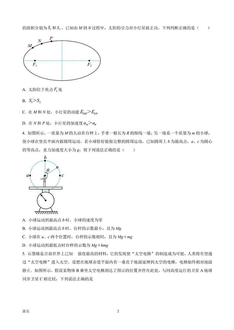 2023届湖南省长沙市长郡中学高三上学期月考（二）物理试题 PDF版第2页