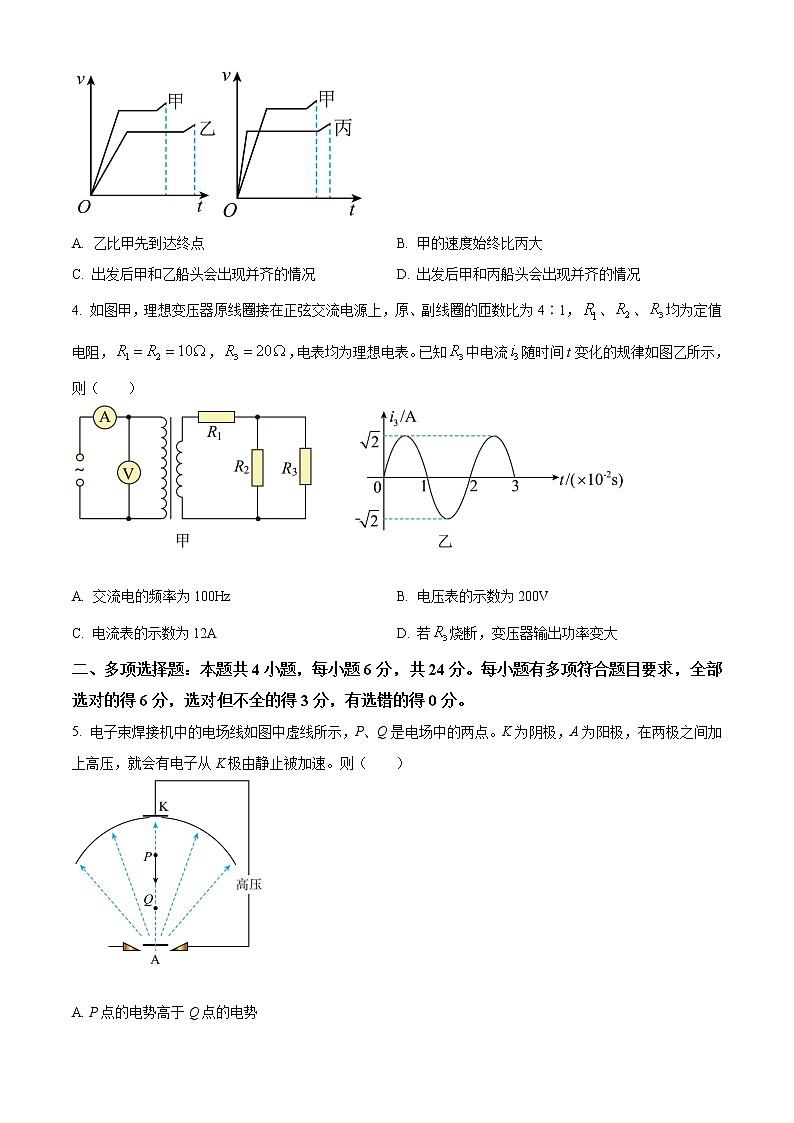 2023届福建省漳州市高三上学期第一次教学质量检测 物理试题（解析版）02