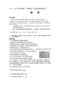 2022-2023学年安徽省第一学期高二年级部分省示范中学阶段性联考物理试题 解析版