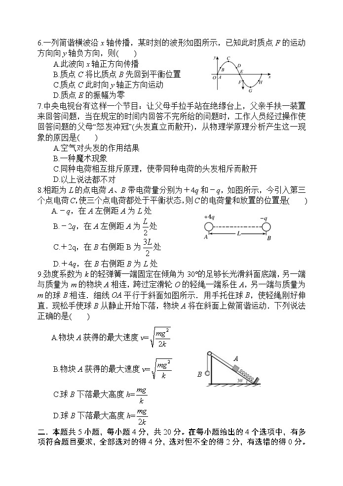 2023绵阳南山中学高二上学期10月月考试题物理含解析02