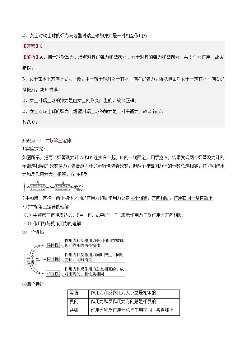 3.3 牛顿第三定律 教案 高中物理新人教版必修第一册02