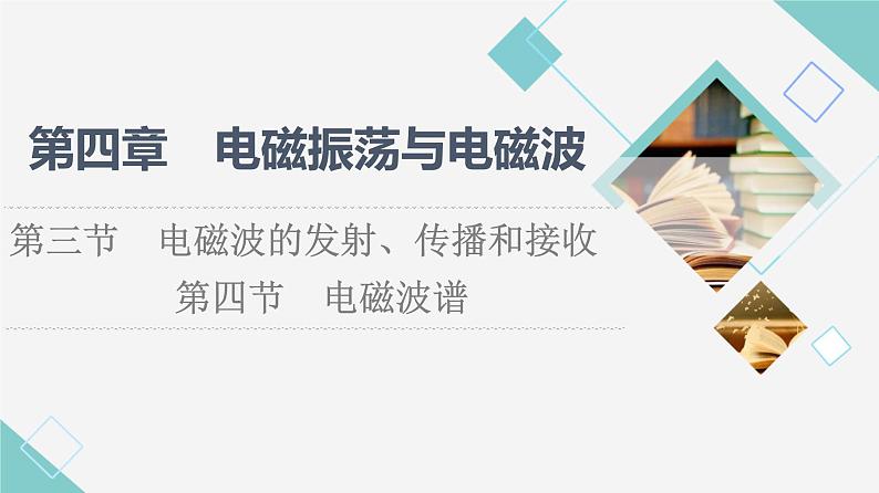 粤教版高中物理选择性必修第二册第4章第3节电磁波的发射、传播和接收第4节电磁波谱课件+学案+素养落实含答案01