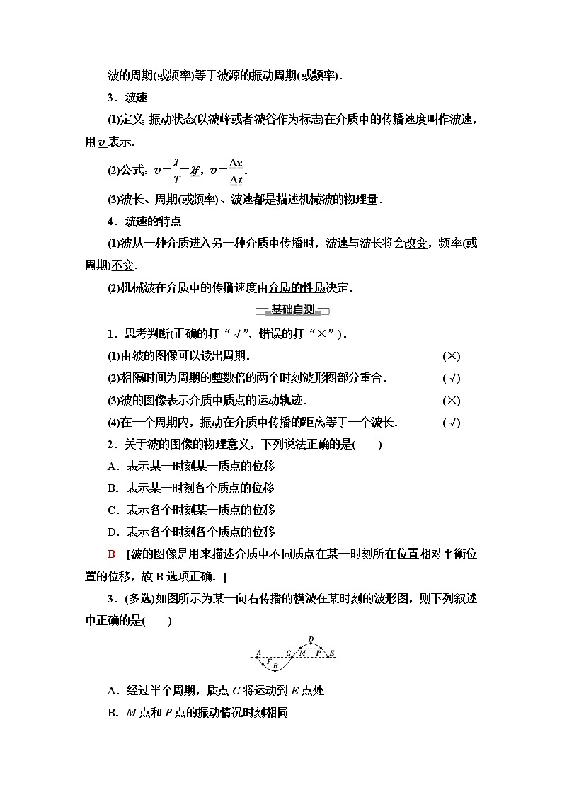 粤教版高中物理选择性必修第一册第3章第2节机械波的描述课件+学案+素养落实含答案02