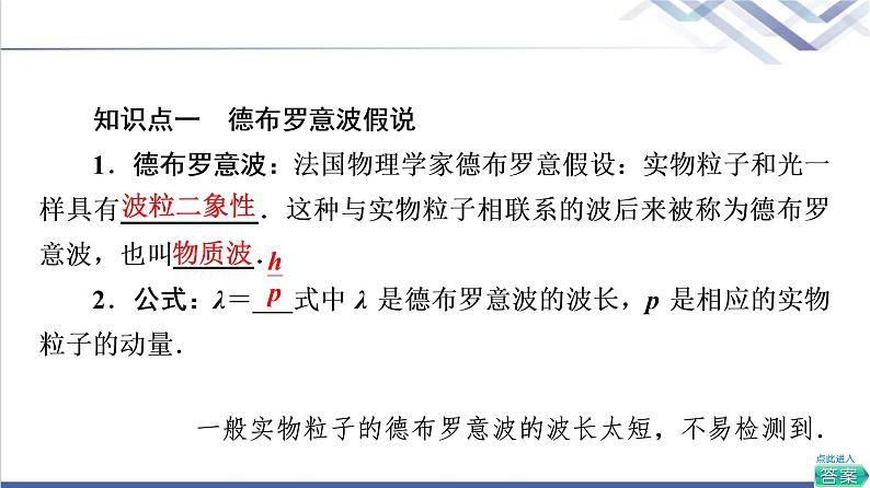 粤教版高中物理选择性必修第三册第4章第4节德布罗意波第5节不确定性关系课件+学案+素养落实含答案05