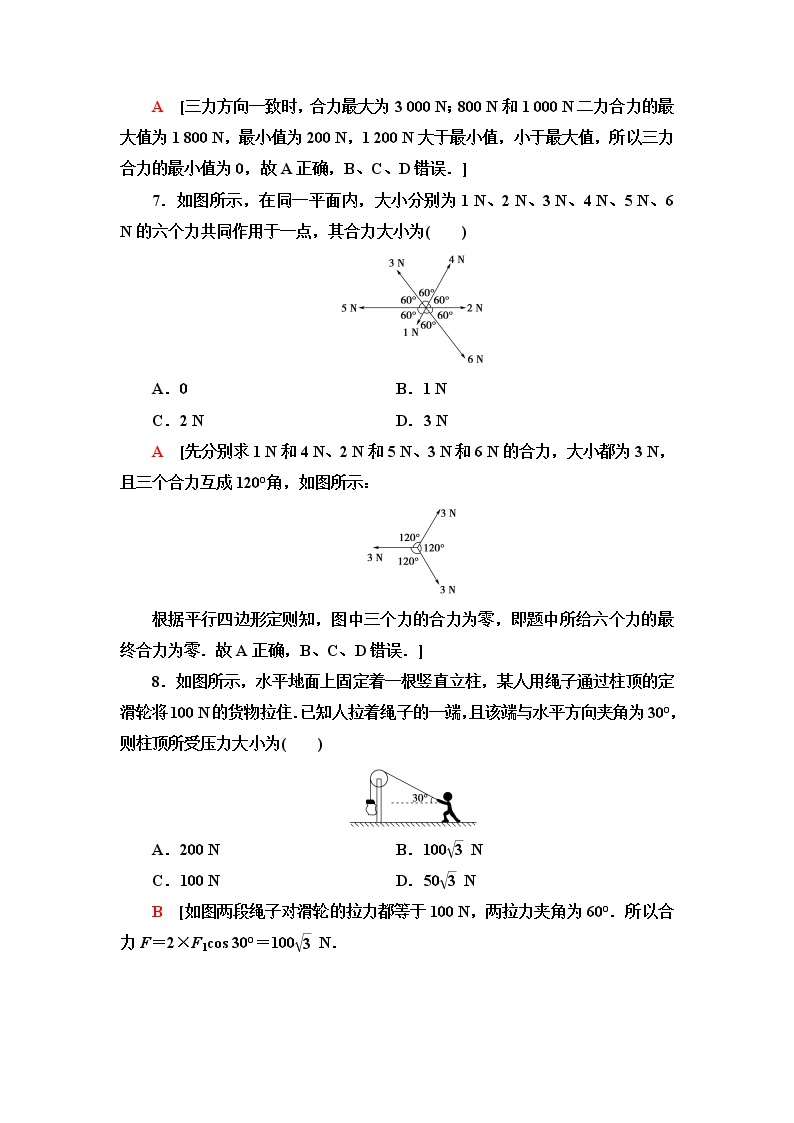 粤教版高中物理必修第一册第3章第4节力的合成课件+学案+素养落实03