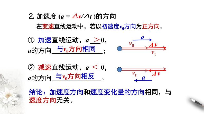 高中物理人教必修一1.4速度变化快慢的描述加速度 课件第7页