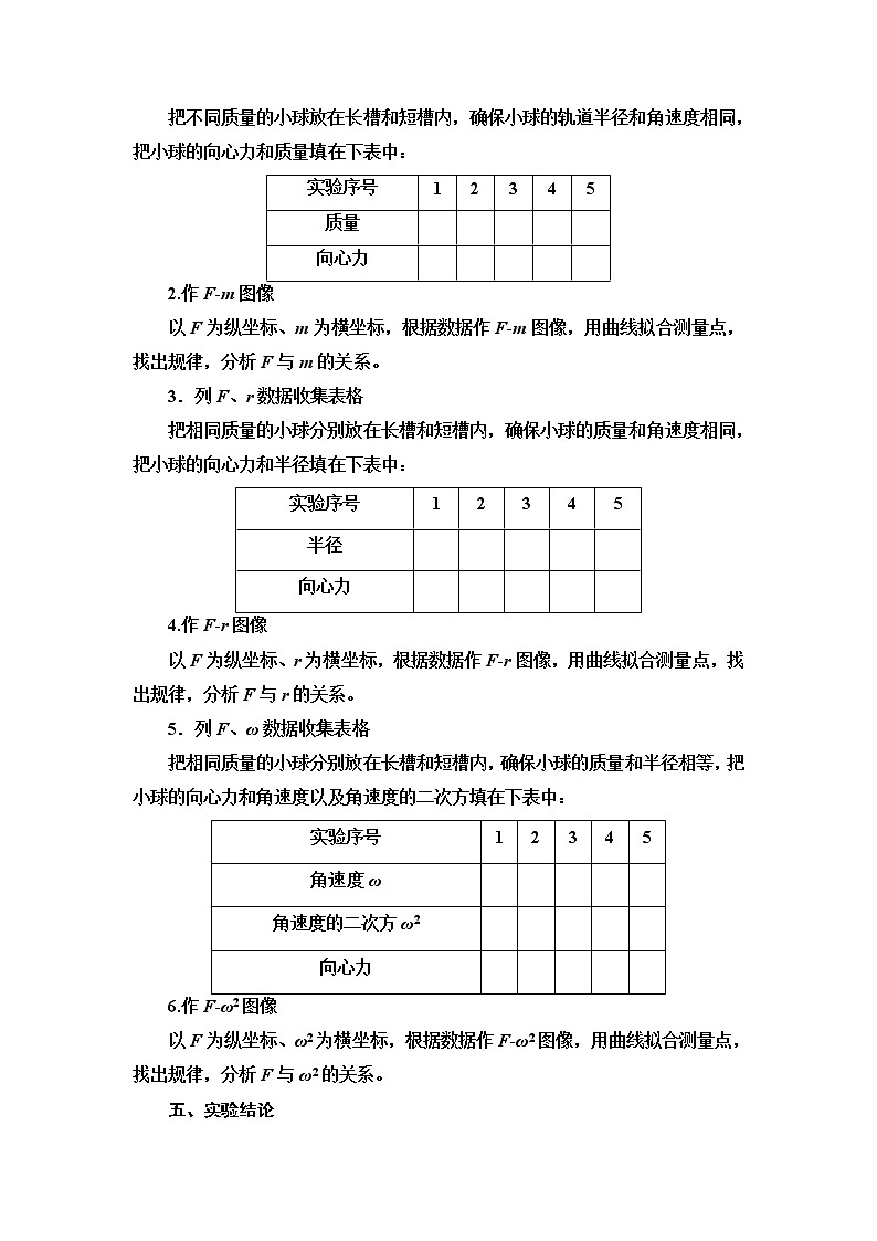 人教版高中物理必修第二册第6章2.第2课时实验：探究向心力大小的表达式课件+学案02