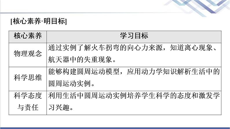 人教版高中物理必修第二册第6章4.生活中的圆周运动课件+学案+练习含答案02