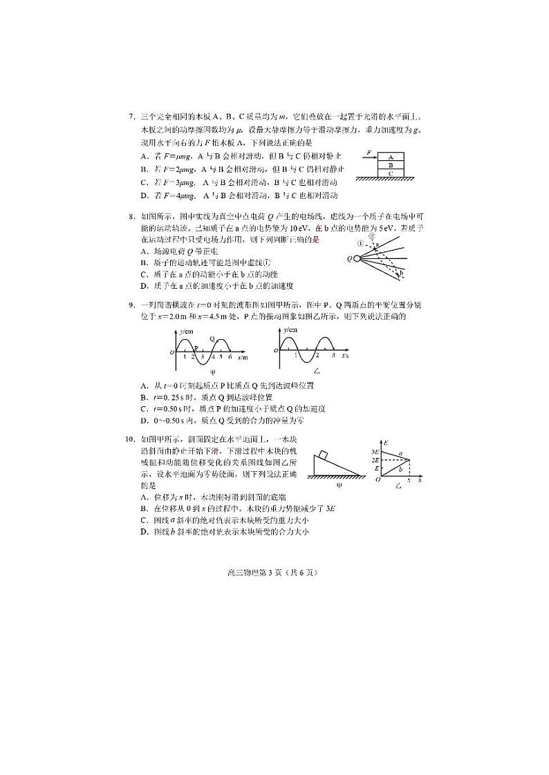 2021沈阳高三下学期质量监测（一）物理试题PDF版含答案03