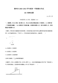 2021赣州高三上学期期末考试物理试题含答案