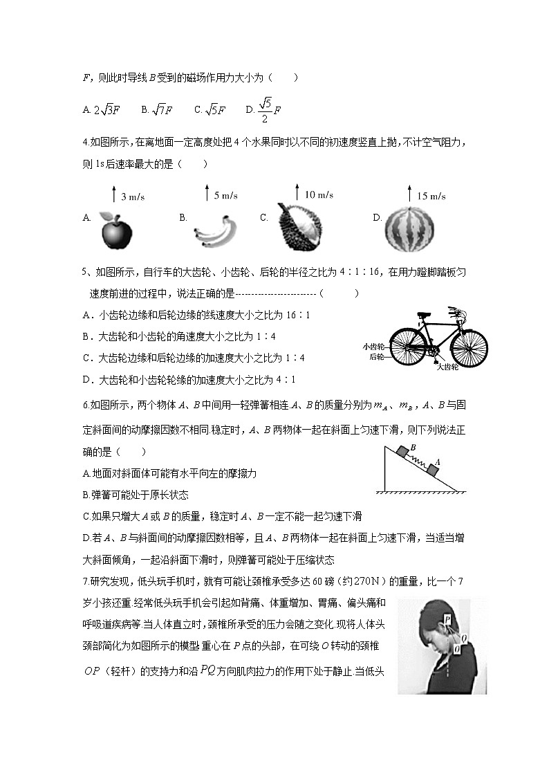 2021浙江省浦江中学高三12月仿真模拟考试物理试题含答案第2页