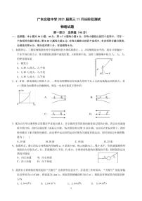 2021广东实验中学高三上学期11月份阶段测试物理PDF版含答案