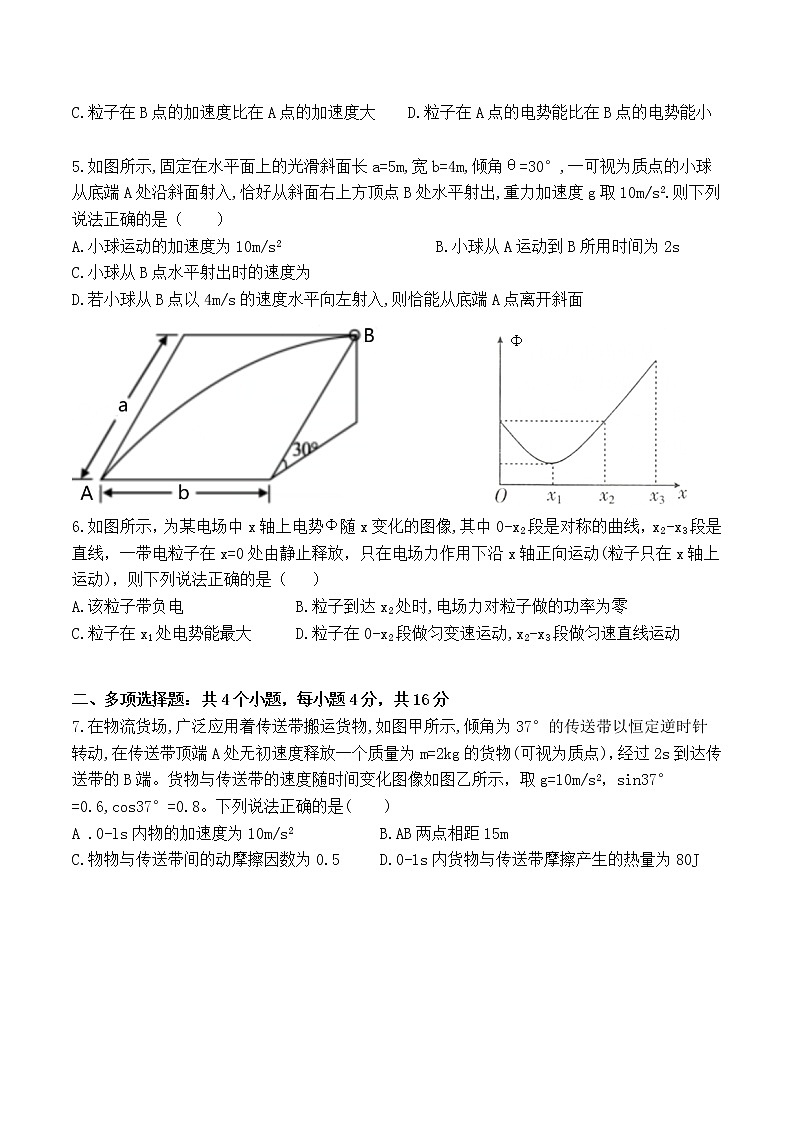 2021重庆强基联合体高三上学期12月质量检测物理试题缺答案第2页