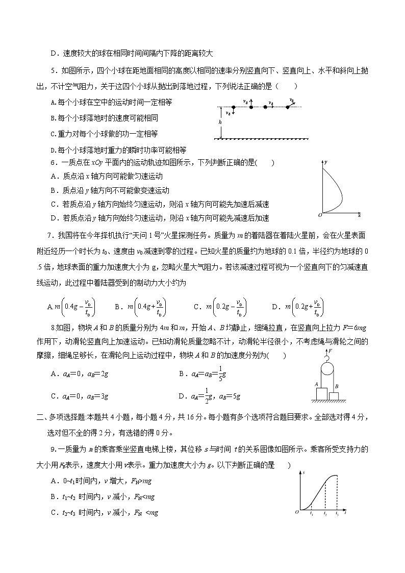 2021济南大学城实验高级中学高三第一次诊断性考试物理试题含答案02