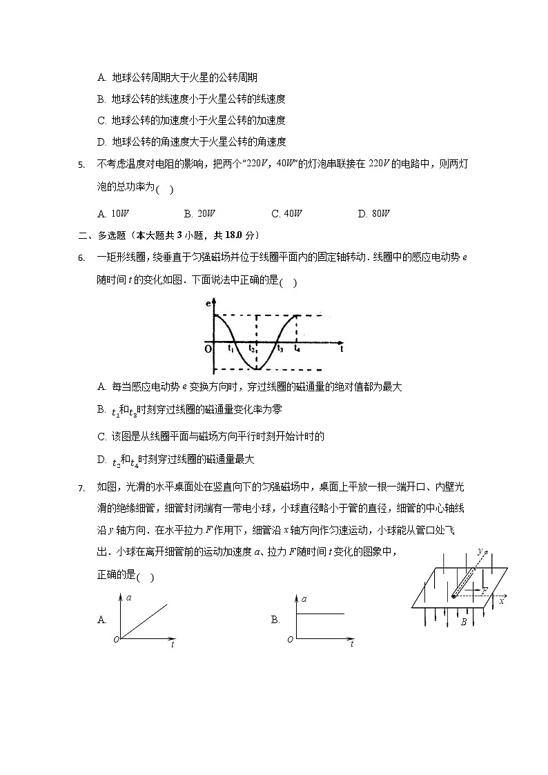 2021张家口宣化区宣化一中高三上学期第一次联考物理试卷含答案第2页